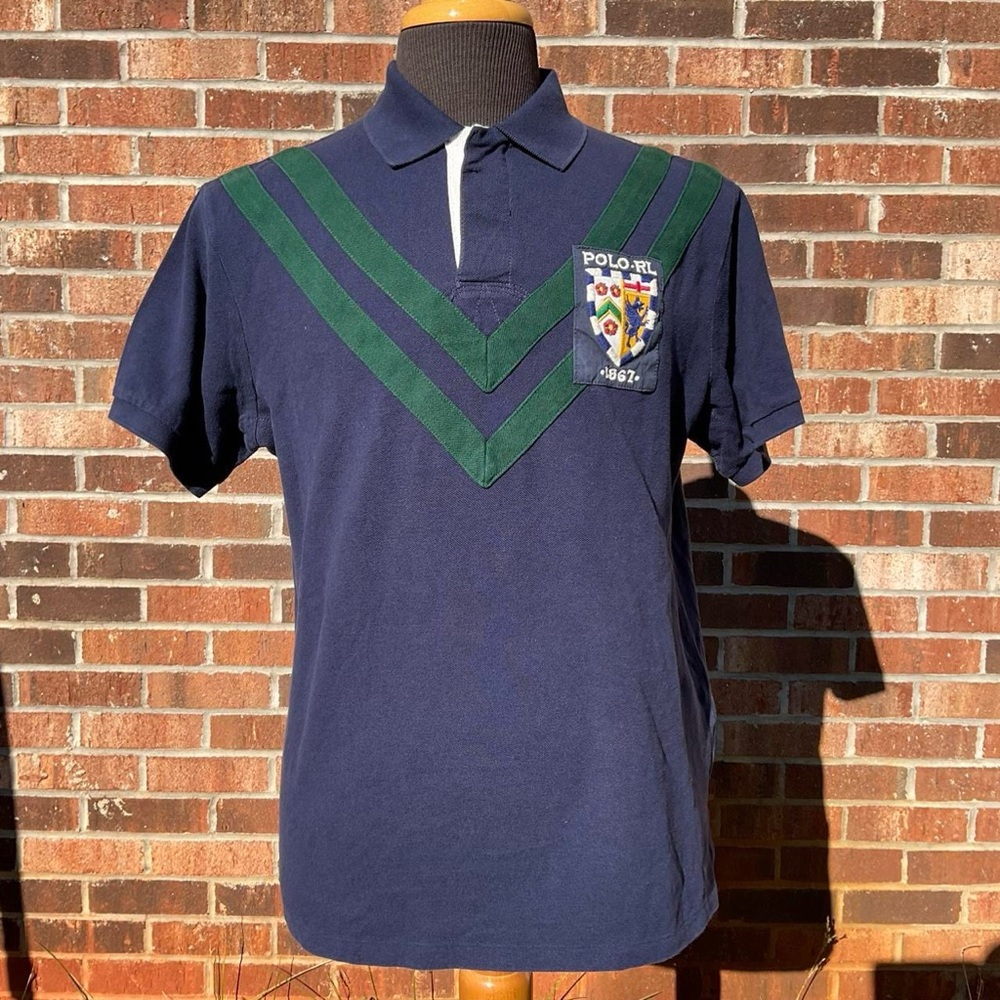 Polo Ralph Lauren Navy Embroidered size Large Collar shirt